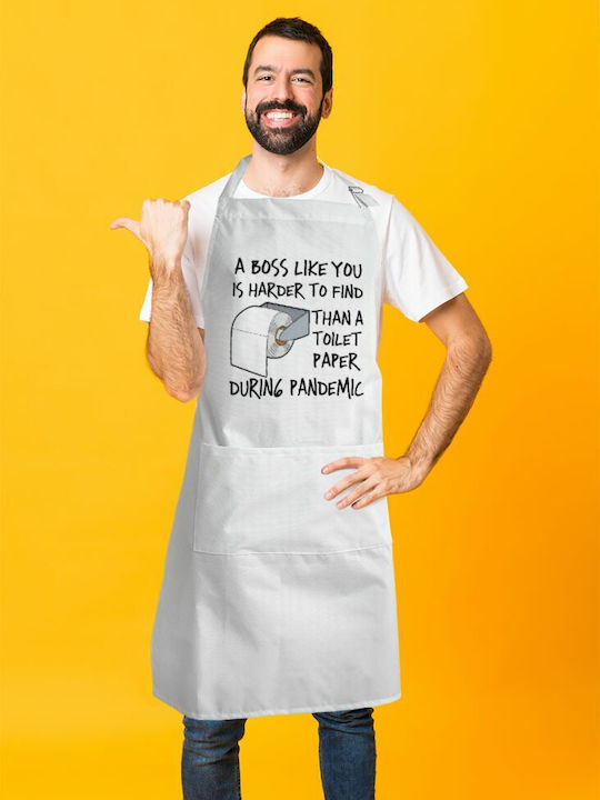 Koupakoupa Ποδιά Κουζίνας Λευκή KP_5669_APRON-BBQ-ADULT