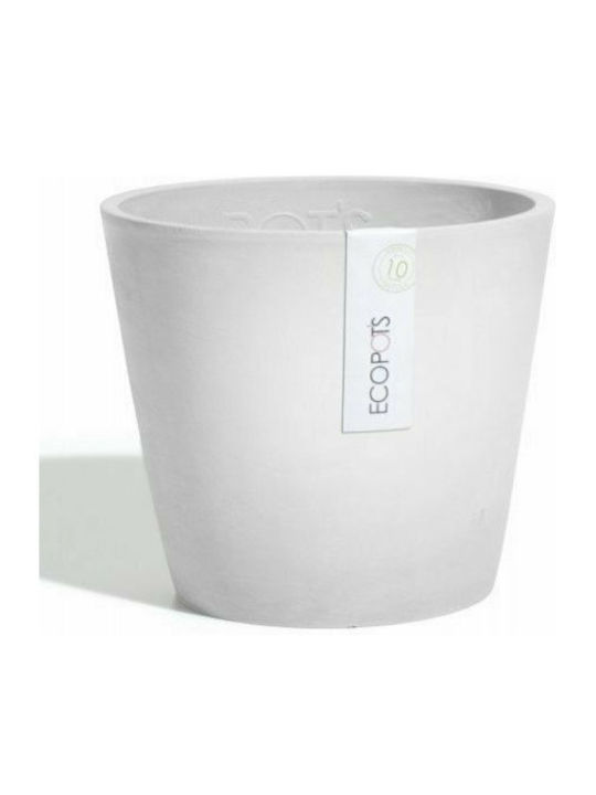 Ecopots Morinda Planter Plastic White with Stand 5x5cm.