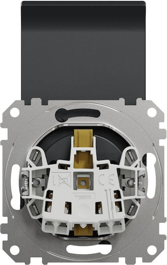 Schneider Electric Sedna Design Μονή Χωνευτή Πρίζα Ρεύματος με Καπάκι Μαύρη