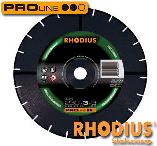 Rhodius DG25 Cutting Disc Construction Materials Hole Diameter 230mm 1pcs