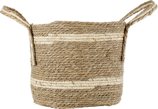 GloboStar Naxos Planter Wicker Beige with Stand 35x35x30cm.