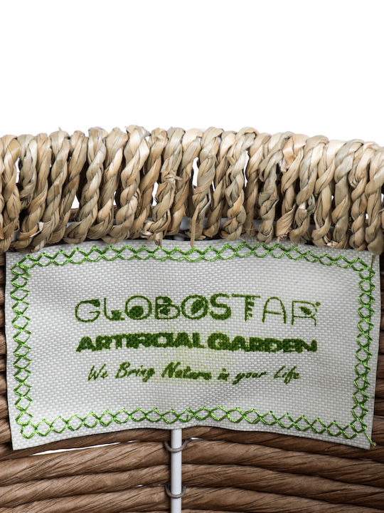 GloboStar Amorgos Κασπώ Ψάθινο Μπεζ 25x25x21εκ.