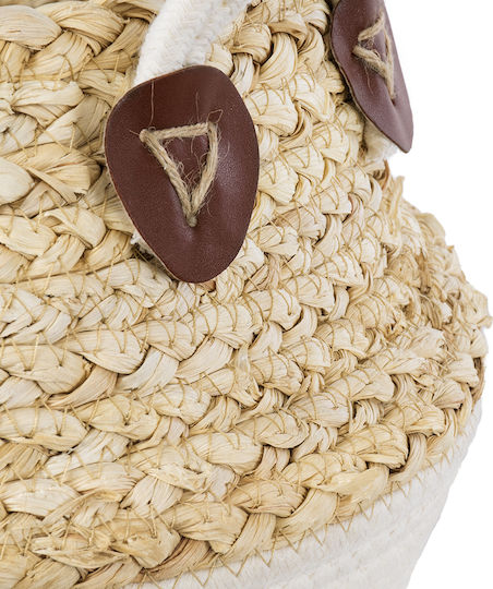 GloboStar Kimolos Planter Wicker Beige with Stand 29x29x30cm.