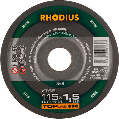 Rhodius Δίσκος Κοπής Πέτρας - Μαρμάρου 115mm XT66 Slicer/Coarse Grater Disc Construction Materials 115mm 1pcs