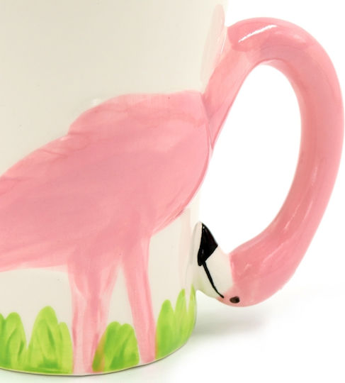Giokas Tasos Mug Ceramic with Flamingo Pink Handle