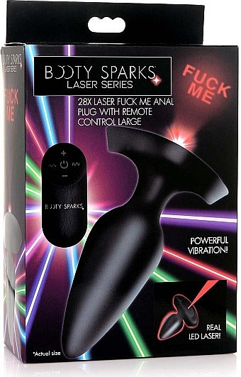 XR Laser Fuck Me Butt Anal Plug with Wireless Functionality and Vibration Large Black