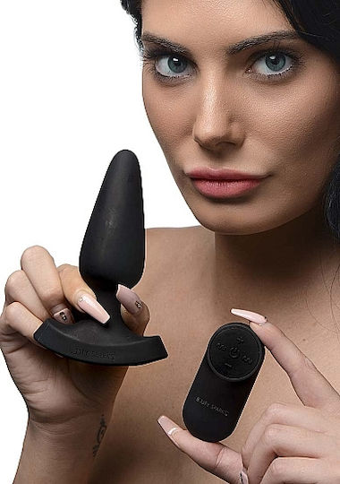 XR Laser Fuck Me Анална тапа с възможност за безжична работа и вибрация Medium Черна
