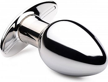 XR Anal Plug mit kabelloser Funktion und Vibration Groß Silber