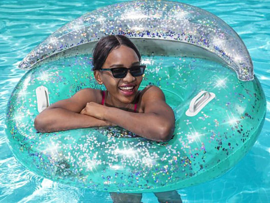 Bestway Kids' Swim Ring with Handles and Diameter 117cm. Turquoise