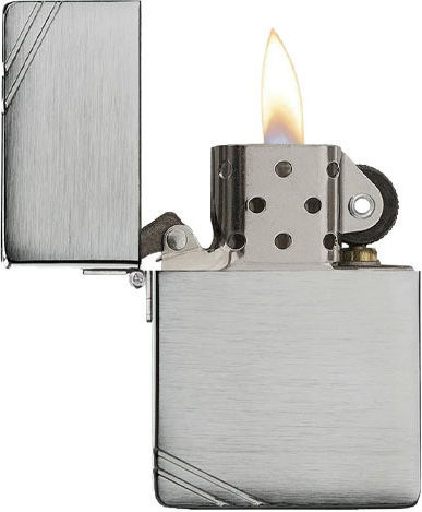 Zippo Replica Winddichter Feuerzeug Flamme in Silber Farbe