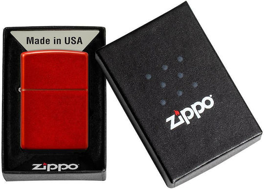 Zippo Класически Ветроустойчив Запалка Пламък Металик Червен Матиран