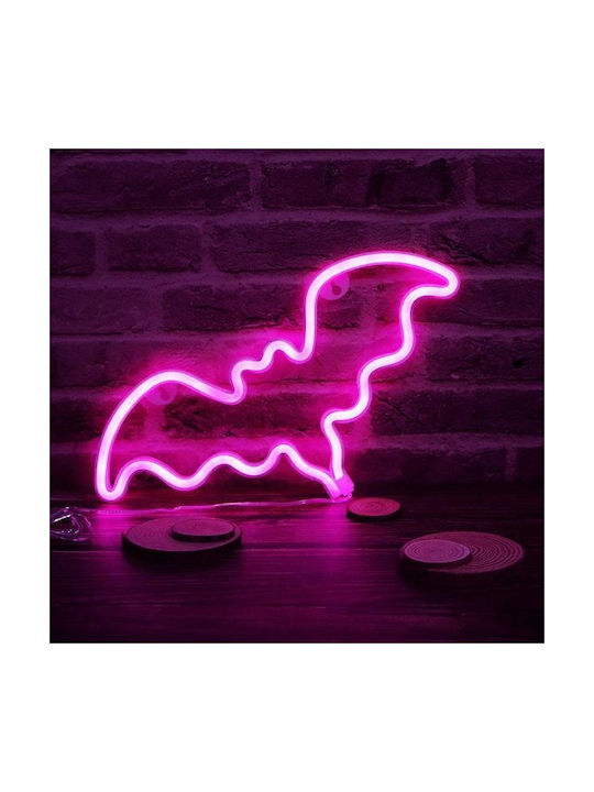 Lustră Decorativă Figura Neon Baterie Roz