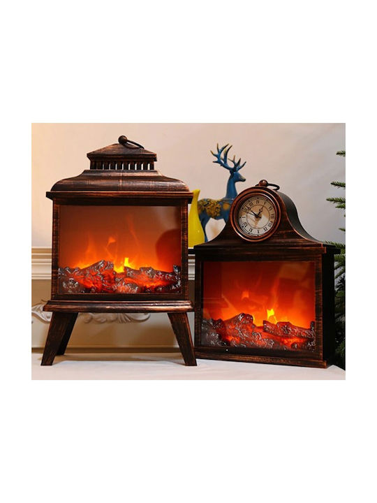 Decorative Lamp Fireplace LED Brown