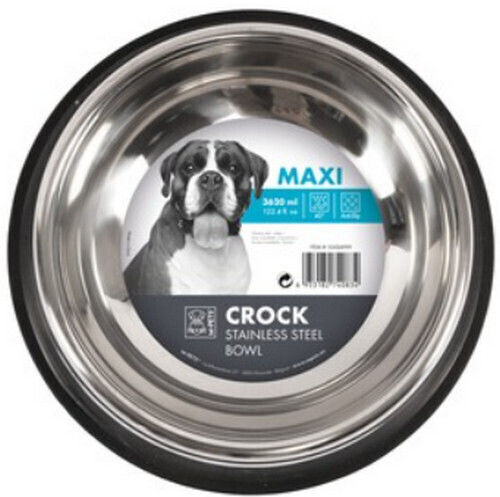 M-Pets Ανοξείδωτο Μπολ Φαγητού & Νερού για Σκύλο 910ml σε Ασημί Χρώμα
