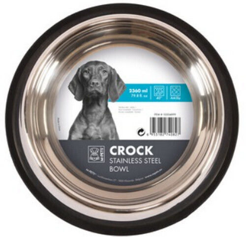 M-Pets Ανοξείδωτο Μπολ Φαγητού & Νερού για Σκύλο 1.56lt σε Ασημί Χρώμα
