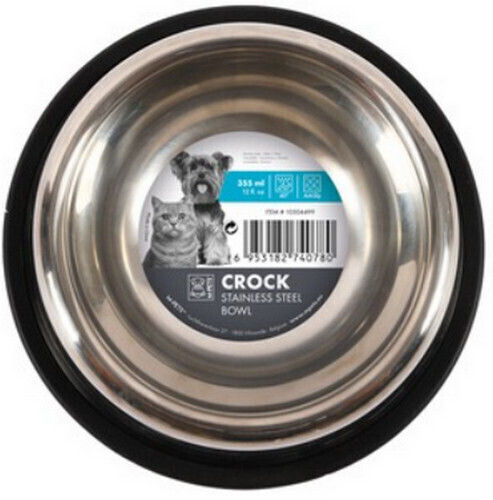 M-Pets Ανοξείδωτο Μπολ Φαγητού & Νερού για Σκύλο 355ml σε Ασημί Χρώμα