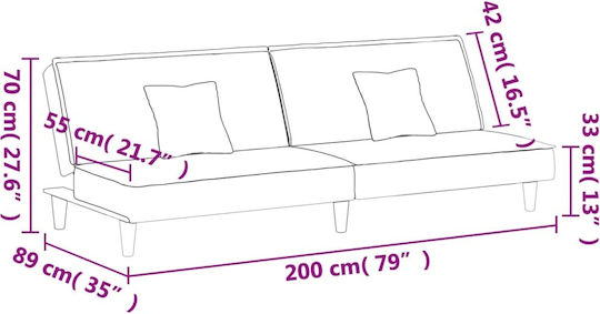 Τριθέσιος Καναπές Κρεβάτι Καφέ 200x100x70εκ.