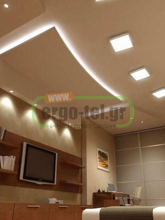 Atman Τετράγωνο Εξωτερικό LED Panel 20W με Φυσικό Λευκό Φως 4000K 22x22εκ.