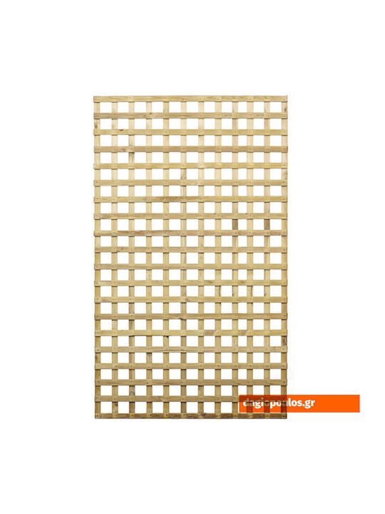 Дървена Мрежа За Градина с Квадратен Grid Design в Бежов Цвят 120x180см
