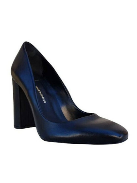 S.Piero Pointed Toe Black Heels -BLACK