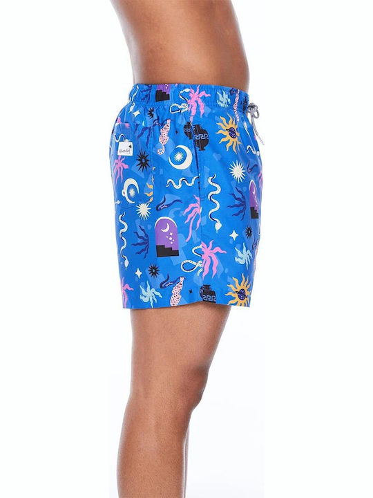 Men's Swimwear Shorts Blue with Patterns