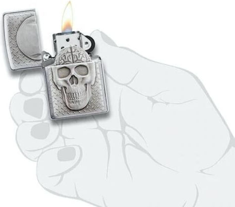 Zippo Αντιανεμικός Αναπτήρας Φλόγας Skull With Brain Surprise