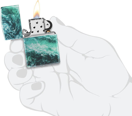 Zippo Brichetă Flacără Rezistent la vânt Rogue Wave Design