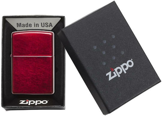 Zippo Reg Windproof Flame Lighter In Red Colour