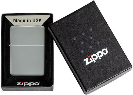 Zippo Klassischer Winddichter Feuerzeug Flamme Grau