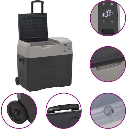 vidaXL Φορητό Ψυγείο 50lt 12V Μαύρο