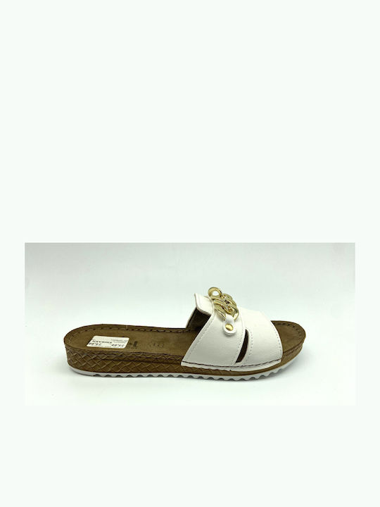 Women's Flat Sandals Anatomic in White Color