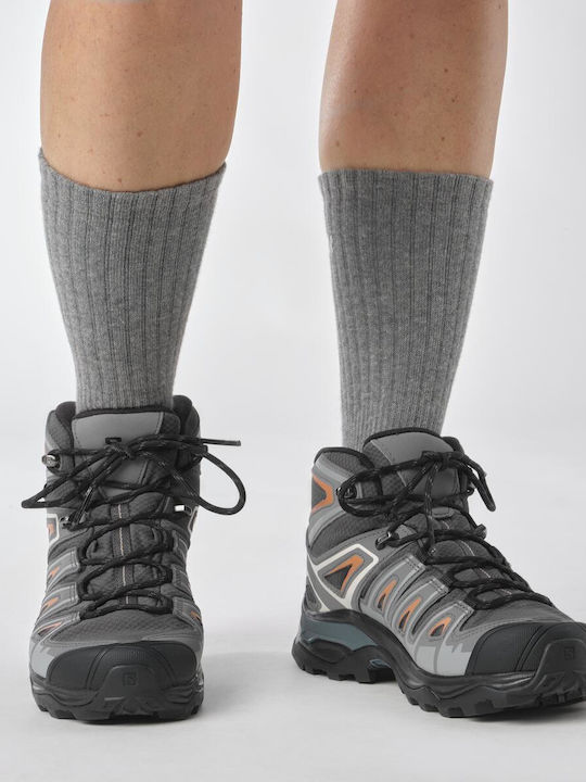 Salomon X Ultra Pioneer Mid GTX Women's Hiking Waterproof Boots With Gore-Tex Membrane Gray