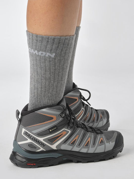 Salomon X Ultra Pioneer Mid GTX Women's Hiking Waterproof Boots With Gore-Tex Membrane Gray
