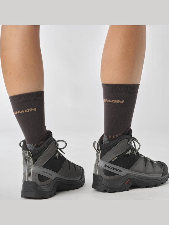 Salomon Quest Rove GTX Γυναικεία Ορειβατικά Μποτάκια Αδιάβροχα με Μεμβράνη Gore-Tex Black / Magnet / Quiet Shade
