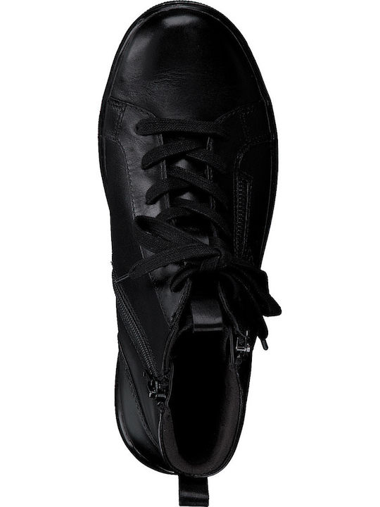Leder Stiefeletten Damen Schwarz