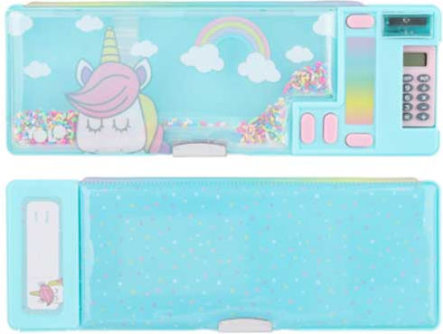 Yolo Pencil Case Light Blue Unicorn