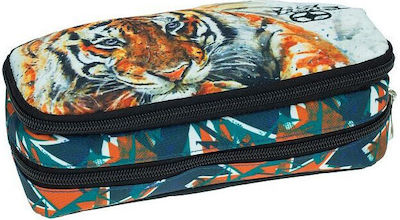 Back Me Up Asia Tiger Pencil Case Barrel with 2 Compartments Multicolored