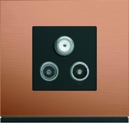 Hager Night Gallery TV-Antenna Socket Front in Black Color WXD256N