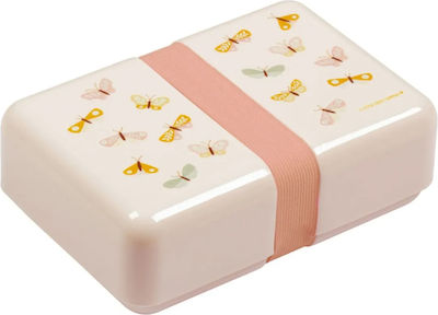 A Little Lovely Company Butterfly Kids Lunch Plastic Box 0.85lt Pink L18xW12xH6cm