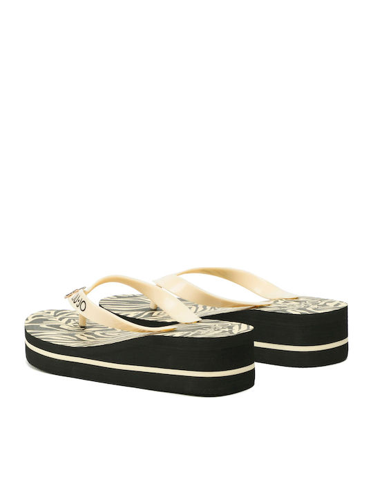 Women's Platform Flip Flops Beige