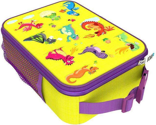Ion8 Lunch Bag Schulische Isothermische Hand-Lunch-Tasche 4.2Es Gelb Dinosaurier 19.5 x 8 x 26.5cm
