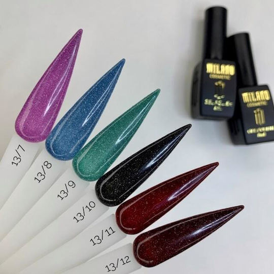 Milano Cosmetic Semi-Permanent Nail Polish Fuchsia with Glitter 8ml 1pcs