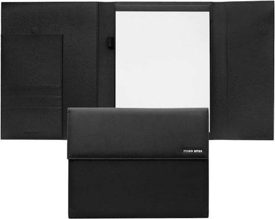 Boss Clipboard Bifold Conference for Paper A5 Black Pinstripe 1pcs