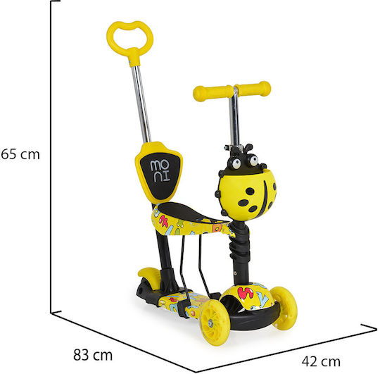 Moni Kids Scooter Lollipop 3-Wheel with Seat for 2+ Years Yellow
