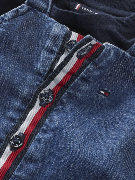 Tommy Hilfiger Set Babystrampler Langärmliges mit Hose Blau 2Stück
