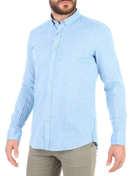 Dors Men's Shirt Long Sleeve Cotton Light Blue