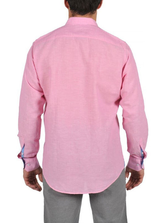 Dors Men's Shirt Long Sleeve Cotton Pink