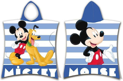 Dimcol Παιδικό Πόντσο Θαλάσσης Mickey Γαλάζιο 115 x 50εκ.