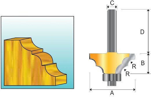 Makita Κοπτικό Εξάρτημα Εργαλείου για Ξύλο 8mm