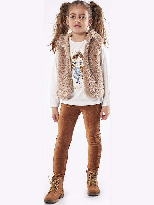 Evita Kids Set with Leggings and Coat Beige 3 Pieces